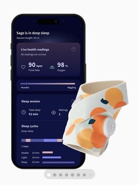Smart Sleep Headband with Orange Dot Pattern - (Brand: )